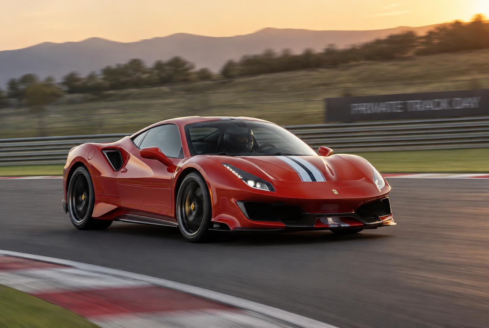Red Ferrari on track
